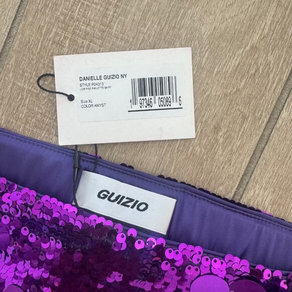 GUIZIO Low Rise Paillette Skirt Purple Amethyst Sequin Halloween NWT Danielle - Picture 4 of 7
